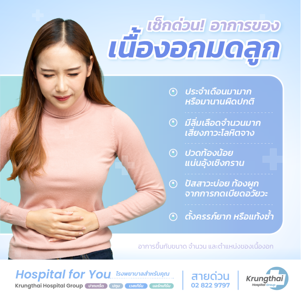 อาการของเนื้องอกมดลูก